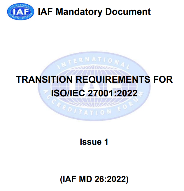 ISO/IEC 27001:2022修订动态