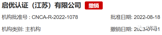 54家iso认证机构被撤销《认证机构批准书》