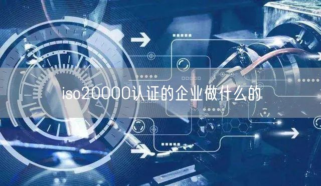 iso20000认证的企业做什么的(0)