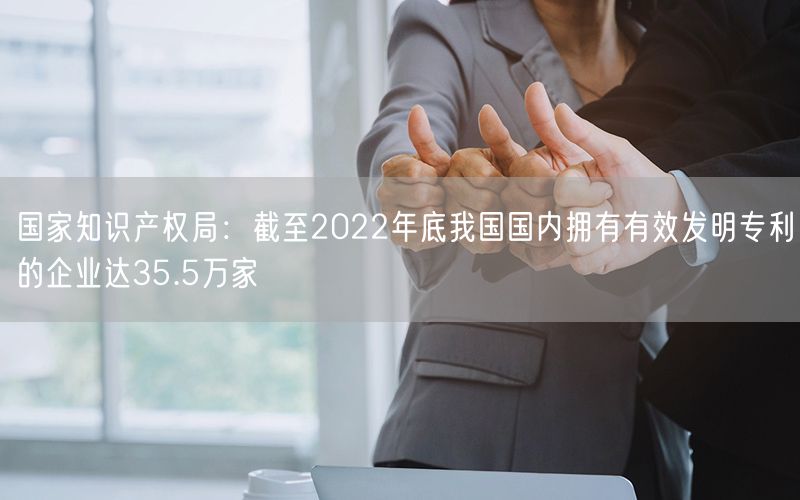 国家知识产权局：截至2022年底我国国内拥有有效发明专利的企业达35.5万家(0)